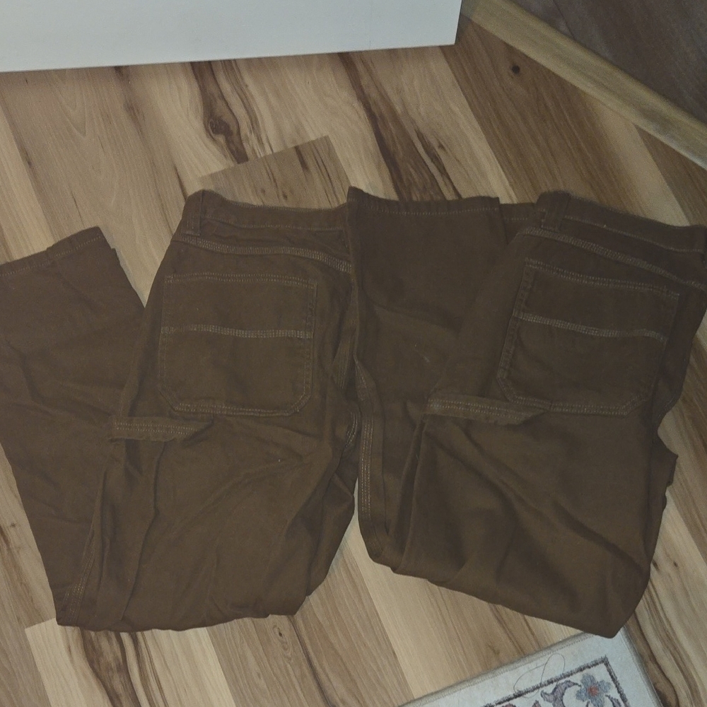 2 Brown Cargo Pants with Sturdy Cotton Blend - Picture 2 of 2
